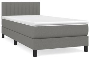 VidaXL Κρεβάτι Boxspring με Στρώμα Σκούρο Γκρι 80x200 εκ. Υφασμάτινο