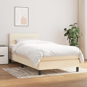 VidaXL Κρεβάτι Boxspring με Στρώμα Κρεμ 80 x 200 εκ. Υφασμάτινο