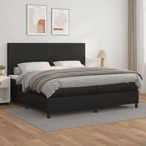 VidaXL Κρεβάτι Boxspring με Στρώμα Μαύρο 200x200 εκ. Συνθετικό Δέρμα