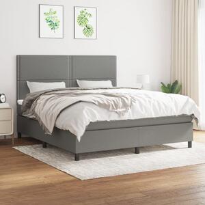 VidaXL Κρεβάτι Boxspring με Στρώμα Σκούρο Γκρι 180x200 εκ Υφασμάτιν