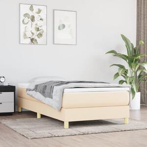 VidaXL Κρεβάτι Boxspring με Στρώμα Κρεμ 100 x 200 εκ. Υφασμάτινο