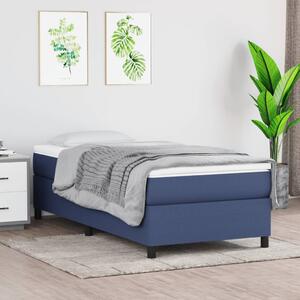 VidaXL Κρεβάτι Boxspring με Στρώμα Μπλε 90x200 εκ.Υφασμάτινο