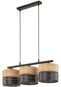 Φωτιστικό Οροφής - Ράγα Nicol 4801 70x20x80cm 3xE27 15W Natural-Black TK Lighting