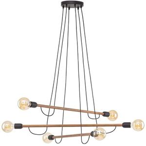 Φωτιστικό Οροφής - Ράγα Helix 4950 93x93x160cm 6xE27 15W Walnut-Black TK Lighting