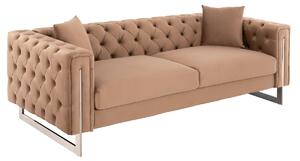 ΚΑΝΑΠΕΣ τ.CHESTERFIELD MOBAR HM3263.03 ΜΠΕΖ ΒΕΛΟΥΔΟ-ΜΕΤΑΛΛΙΚΑ ΠΟΔΙΑ 212x87x68Υεκ