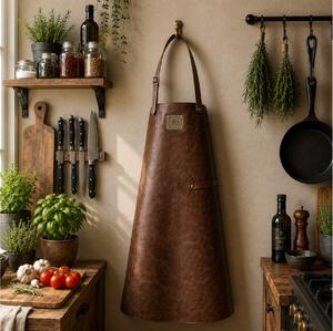 Δερμάτινη Ποδιά Λαιμού Doxx Amsterdam Rustic Leather Apron με ρυθμιζόμενα λουράκια και διαστάσεις 80x58cm - Brown