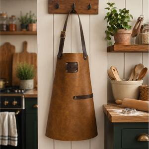 Δερμάτινη Παιδική Ποδιά Λαιμού Doxx Amsterdam Smooth Leather Kids Apron με ρυθμιζόμενα λουράκια - Camel