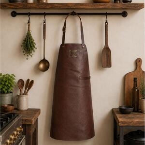 Δερμάτινη Ποδιά Λαιμού Doxx Amsterdam Smooth Leather Apron με ρυθμιζόμενα λουράκια και διαστάσεις 80x58cm - Chestnut