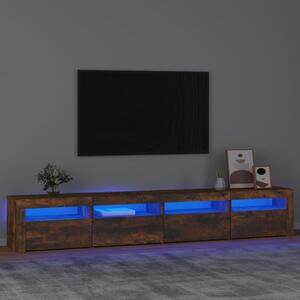 Έπιπλο Τηλεόρασης με LED Καπνιστή Δρυς 240x35x40 εκ. - Καφέ