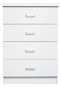 DRAWER Συρταριέρα με 4 Συρτάρια, Απόχρωση Άσπρο 60x40x80cm