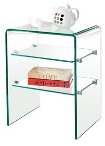 GLASSER Κομοδίνο Clear 2 Ράφια - Γυαλί 10mm / 6mm 50x40x58cm