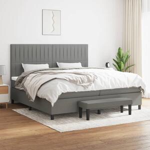 VidaXL Κρεβάτι Boxspring με Στρώμα Σκούρο Γκρι 200x200 εκ. Υφασμάτινο