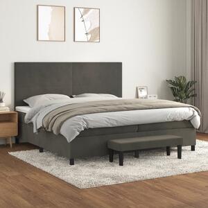 VidaXL Κρεβάτι Boxspring με Στρώμα Σκούρο Γκρι 200x200 εκ. Βελούδινο