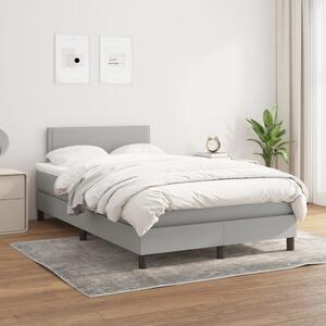 VidaXL Κρεβάτι Boxspring με Στρώμα Ανοιχτό Γκρι 120x200 εκ. Υφασμάτινο