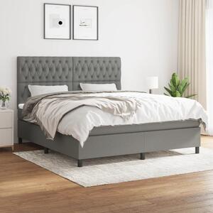 VidaXL Κρεβάτι Boxspring με Στρώμα Σκούρο Γκρι 180x200 εκ Υφασμάτιν