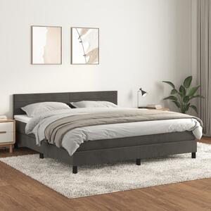 VidaXL Κρεβάτι Boxspring με Στρώμα Σκούρο Γκρι 180x200 εκ. Βελούδινο