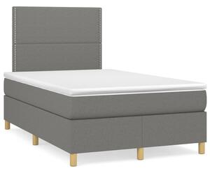 VidaXL Κρεβάτι Boxspring με Στρώμα Σκούρο Γκρι 120x200 εκ. Υφασμάτινο