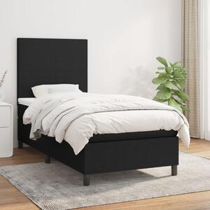 VidaXL Κρεβάτι Boxspring με Στρώμα Μαύρο 80 x 200 εκ. Υφασμάτινο