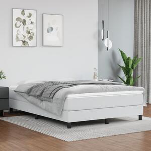 VidaXL Κρεβάτι Boxspring με Στρώμα Λευκό 140x190εκ.από Συνθετικό Δέρμα