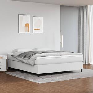 VidaXL Κρεβάτι Boxspring με Στρώμα Λευκό 180x200 εκ. Συνθετικό Δέρμα