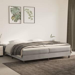 VidaXL Κρεβάτι Boxspring με Στρώμα Ανοιχτό Γκρι 200x200 εκ. Βελούδινο