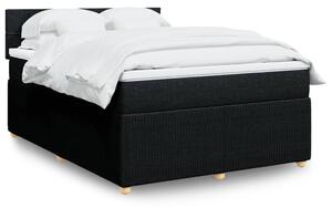 VidaXL Κρεβάτι Boxspring με Στρώμα Μαύρο 140x190 εκ. Υφασμάτινο