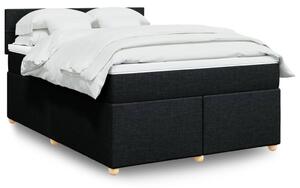 VidaXL Κρεβάτι Boxspring με Στρώμα Μαύρο 140x190 εκ. Υφασμάτινο