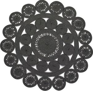 Χαλί Alyssa Black/Grey 2B Round Carpet Couture