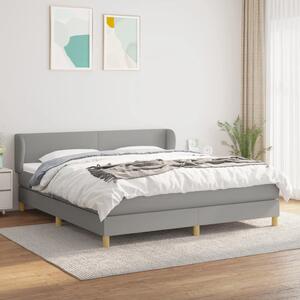 VidaXL Κρεβάτι Boxspring με Στρώμα Ανοιχτό Γκρι 180x200 εκ. Υφασμάτινο