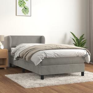 VidaXL Κρεβάτι Boxspring με Στρώμα Ανοιχτό Γκρι 80x200 εκ. Βελούδινο