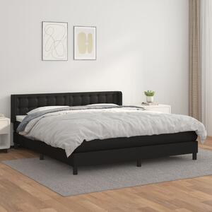 VidaXL Κρεβάτι Boxspring με Στρώμα Μαύρο 160x200εκ.από Συνθετικό Δέρμα