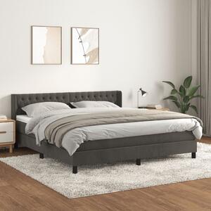 VidaXL Κρεβάτι Boxspring με Στρώμα Σκούρο Γκρι 180x200 εκ. Βελούδινο