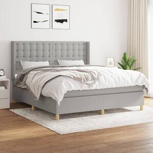 VidaXL Κρεβάτι Boxspring με Στρώμα Ανοιχτό Γκρι 180x200 εκ. Υφασμάτινο