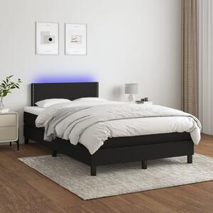 VidaXL Κρεβάτι Boxspring με Στρώμα & LED Μαύρο 120x200 εκ. Υφασμάτινο