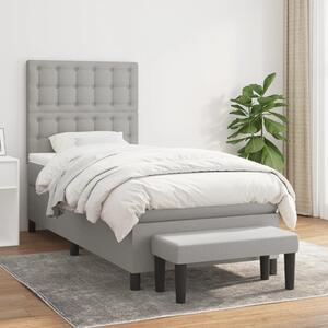 VidaXL Κρεβάτι Boxspring με Στρώμα Ανοιχτό Γκρι 80x200 εκ. Υφασμάτινο