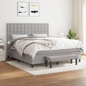 VidaXL Κρεβάτι Boxspring με Στρώμα Ανοιχτό Γκρι 180x200 εκ. Υφασμάτινο