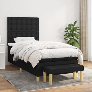 VidaXL Κρεβάτι Boxspring με Στρώμα Μαύρο 80 x 200 εκ. Υφασμάτινο