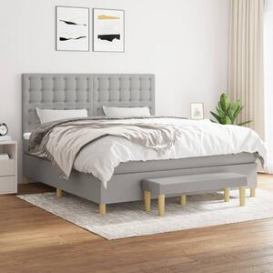 VidaXL Κρεβάτι Boxspring με Στρώμα Ανοιχτό Γκρι 180x200 εκ. Υφασμάτινο