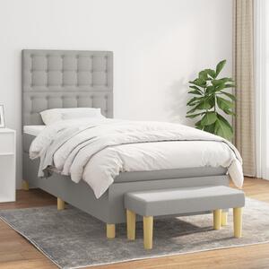 VidaXL Κρεβάτι Boxspring με Στρώμα Ανοιχτό Γκρι 80x200 εκ. Υφασμάτινο