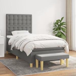 VidaXL Κρεβάτι Boxspring με Στρώμα Σκούρο Γκρι 80x200 εκ. Υφασμάτινο