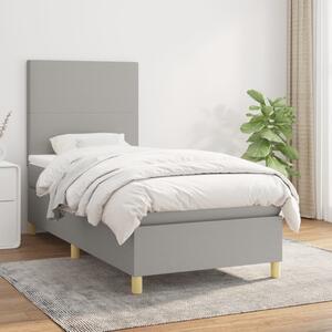 VidaXL Κρεβάτι Boxspring με Στρώμα Ανοιχτό Γκρι 80x200 εκ. Υφασμάτινο