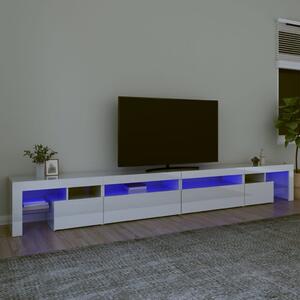 VidaXL Έπιπλο Τηλεόρασης με LED Γυαλιστερό Λευκό 290x36,5x40 εκ