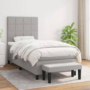 VidaXL Κρεβάτι Boxspring με Στρώμα Ανοιχτό Γκρι 100x200 εκ. Υφασμάτινο