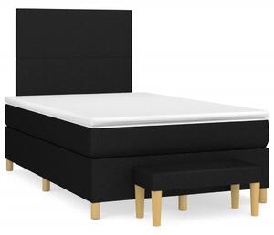 VidaXL Κρεβάτι Boxspring με Στρώμα Μαύρο 120x190 εκ. Υφασμάτινο