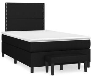 VidaXL Κρεβάτι Boxspring με Στρώμα Μαύρο 120x190 εκ. Υφασμάτινο