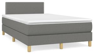 VidaXL Κρεβάτι Boxspring με Στρώμα Σκούρο Γκρι 120x190 εκ Υφασμάτινο