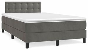 VidaXL Κρεβάτι Boxspring με Στρώμα Σκούρο Γκρι 120x190 εκ. Βελούδινο