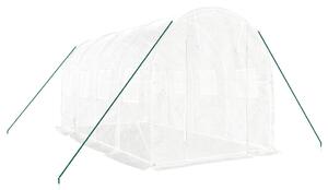 VidaXL Θερμοκήπιο με Ατσάλινο Πλαίσιο Λευκό 8 μ² 4 x 2 x 2 μ