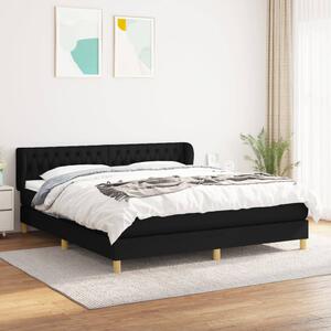 VidaXL Κρεβάτι Boxspring με Στρώμα Μαύρο 180x200 εκ. Υφασμάτινο