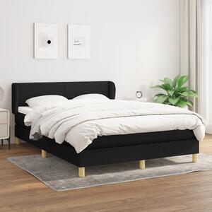 VidaXL Κρεβάτι Boxspring με Στρώμα Μαύρο 140x190 εκ. Υφασμάτινο